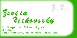 zsofia nitkovszky business card